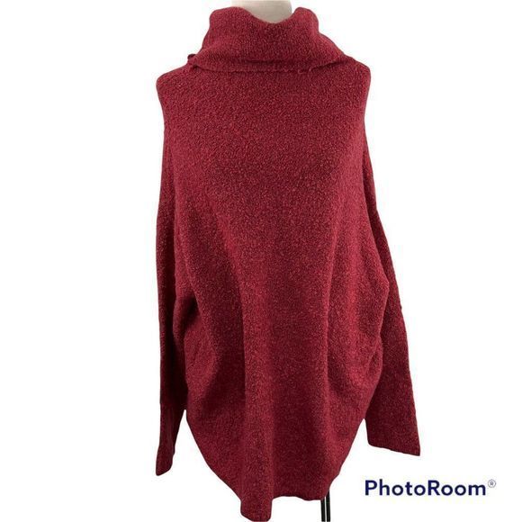 NWT CATHERINE MALANDRINO Brick Red Teddy Bear Turtle Neck Sweater‎ (M) - Picture 6 of 6